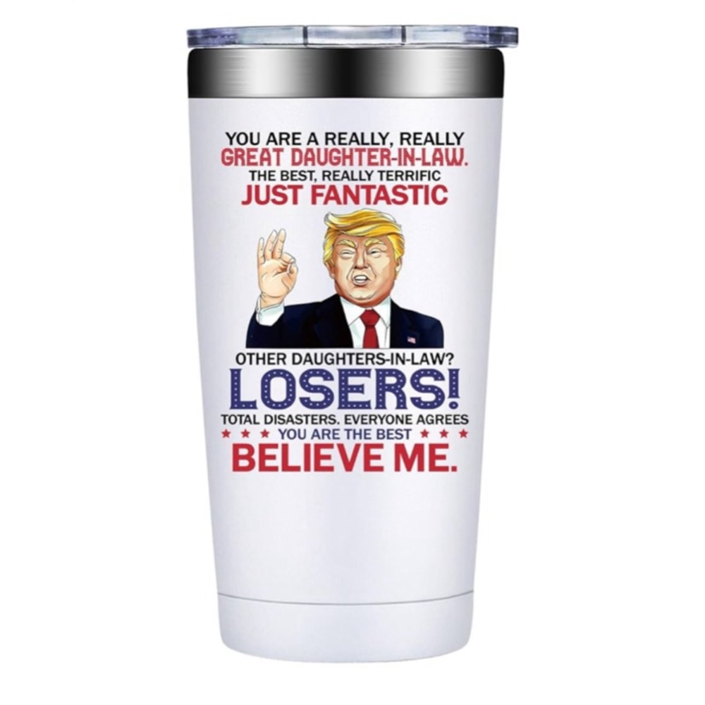 White Tumbler with Graphic Design